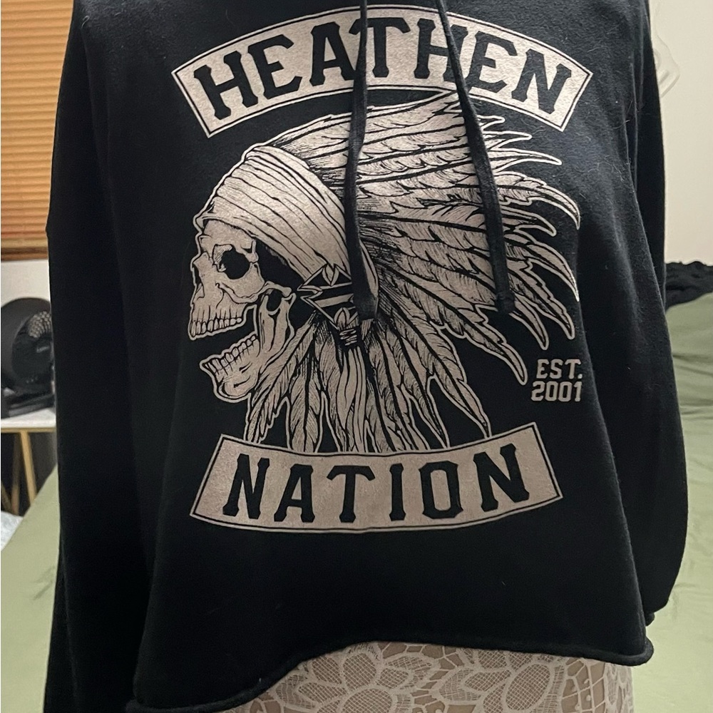 Heath Ceramics Black Hoodie CROP TOP HOODY